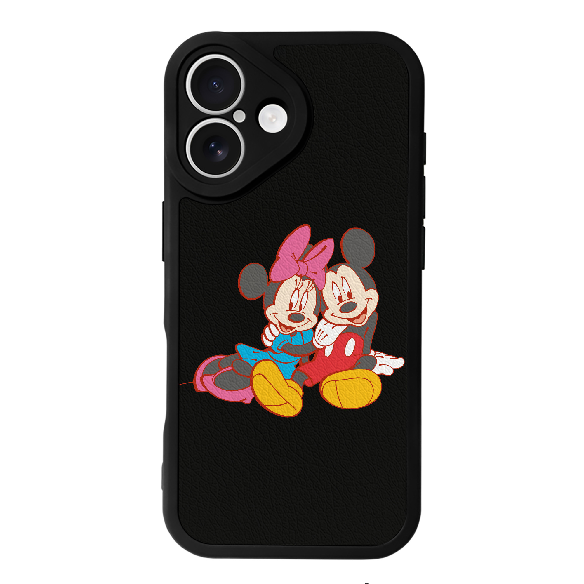 （画像用） ミッキーマウス Mickey Mouse 【iPhone 16シリーズ対応】シリコンスマホケース（レザー調） 材質：シリコン